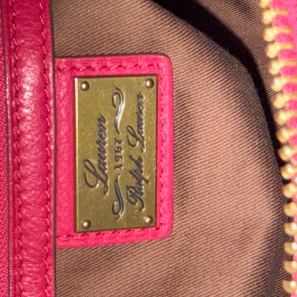 Lauren by Ralph Lauren Fuschia Pink Leather Satchel RARE HTF - Picture 13 of 16